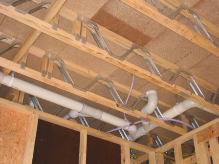 Open Web Floor Trusses with Plumbing Services